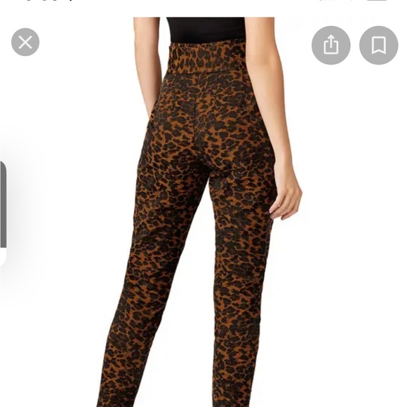 Hunter Bell size 6 leopard print pants, ankle length, tie belt around waist. - Picture 2 of 6